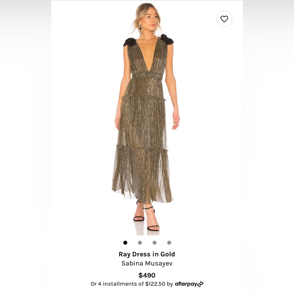 Sabina Musayev Ray Dress in Metallic Gold - Size S